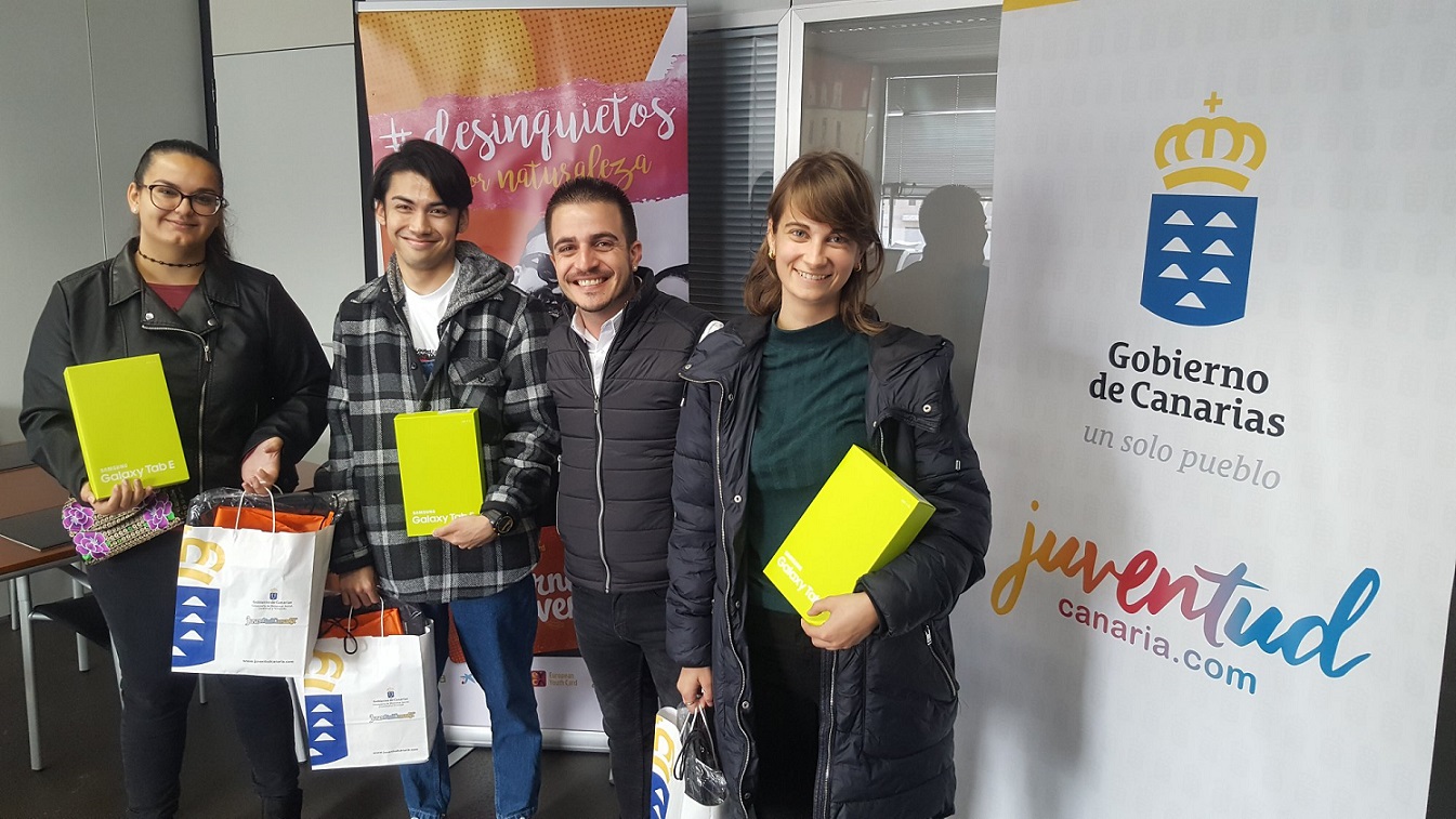 Entrega de los tres primeros premios Sorteo usuarios Carné Joven.  25 de enero de 2019